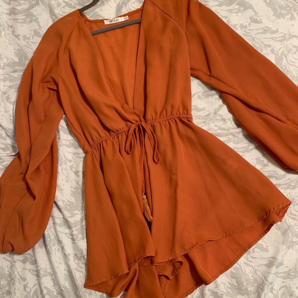 Deep orange romper small NIC & Jo